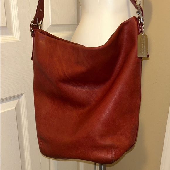 Coach Rich Red Leather Shoulder Bag, No. D2S-9151 - Picture 1 of 15
